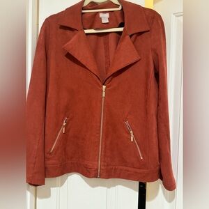 Chico’s faux suede unlined jacket size 1 (medium)